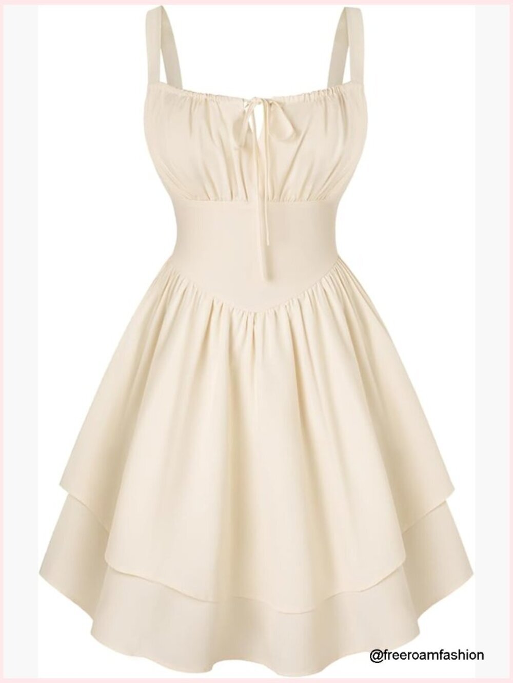 Corset Mini Dress with Pockets, Lace-Up Front, Adjustable Straps, A-Line